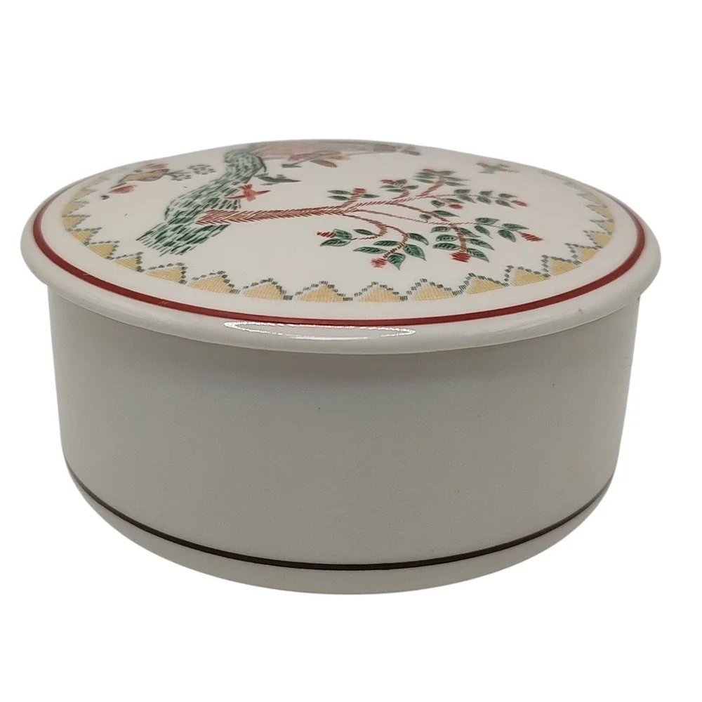 Villeroy and Boch American Sampler Trinket Box with Lid Vintage 1980s Luxembourg